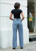 Mid Blue Straight Leg Jean - Short Length - 241026