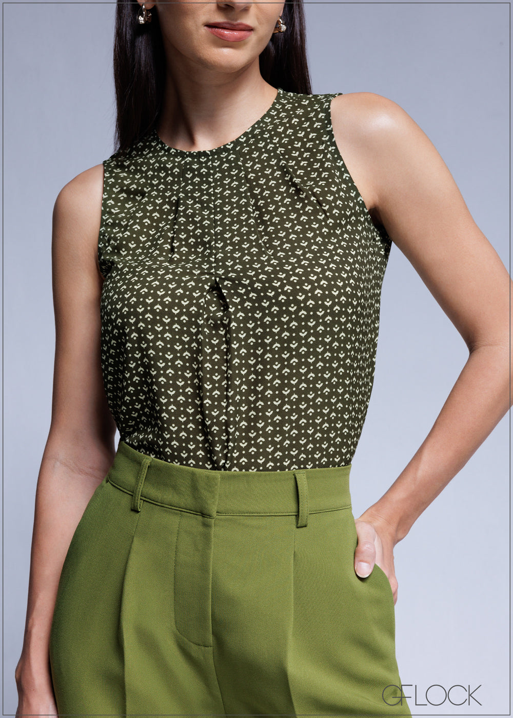 Printed Sleeveless Top - 100425