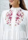 Oversized Embroidery Shirt Dress - 060924