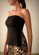 Metallic Zipper Detailed Tube Top - 271125