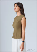 Front Slit Detailed Top - 240726
