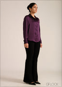Long Sleeve Satin Shirt - 261026