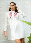 Oversized Embroidery Shirt Dress - 060924