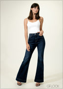 Dark Blue Bootcut Jeans - Long Length - 030626
