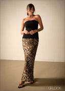 Metallic Zipper Detailed Tube Top - 271125