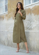 Collared Wrap Dress - 210823