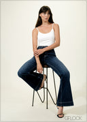 Dark Blue Bootcut Jeans - Long Length - 030626