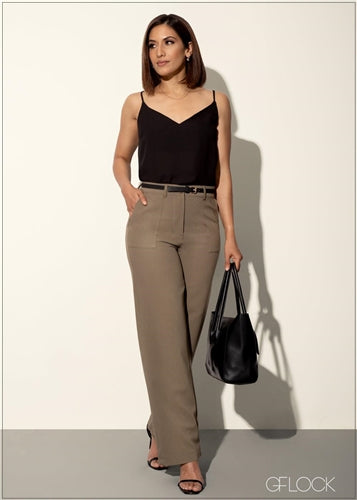 Straight Leg Pant With Seam - 120224