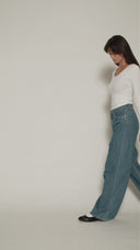 Light Wash Wide Leg Jean - Short Length - 250626