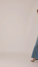Mid Wash Wide Leg Jean - Long Length - 210326D