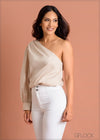 One Shoulder Puff Sleeve Top - 220523