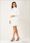 Cuff Detailed Shirt Dress - 211022