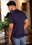 Short Sleeve Linen Shirt - 081222