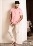 Short Sleeve Linen Shirt - 081222