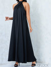 Halter Neck Maxi Dress - 2507