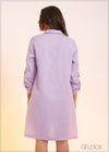 Paneled Linen Dress - 210123