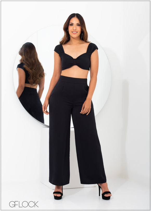 High Waisted Pleat Detailed Pant - 261222