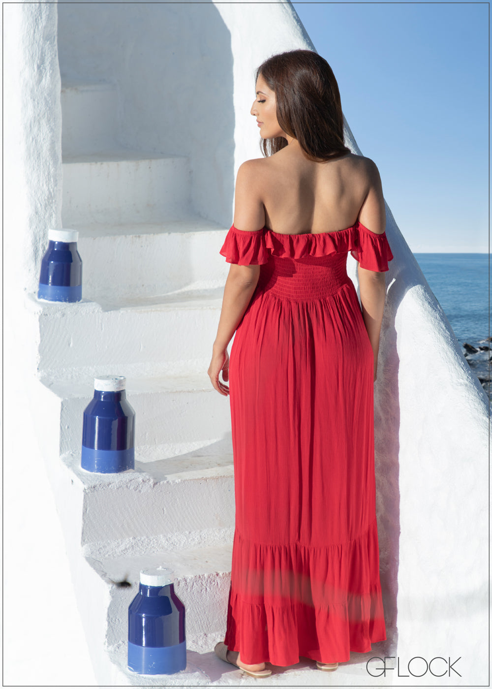 Shirred Off Shoulder Dress - COC1221