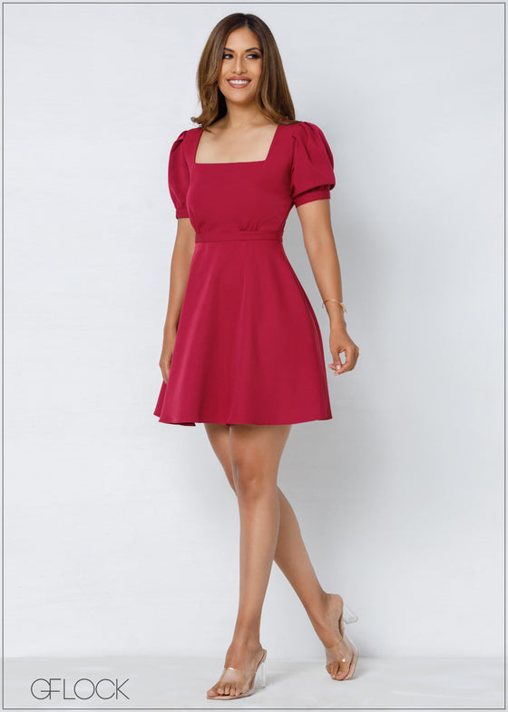 Puff Sleeve Dress - 2208
