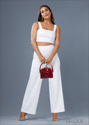 High Waisted Straight Leg Pant - 100223
