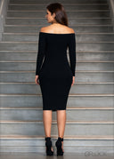Off The Shoulder Midi Dress - EWC1221