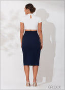 Side Slit Midi Skirt - 090123