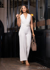 V-Neck Sleeveless Jumpsuit - 161222