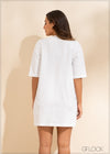 Mandarin Collar V-Neck Tunic - 130223