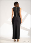 Queen Anne Neckline Maxi Dress - 230323