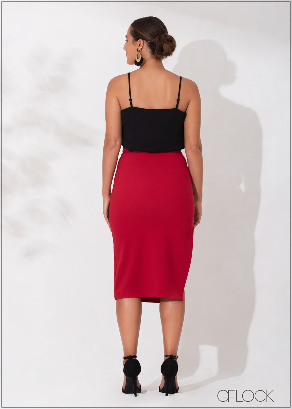 Side Slit Midi Skirt - 090123