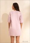 Mandarin Collar V-Neck Tunic - 130223