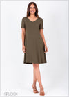 V-Neck Swing Dress - CB1221