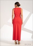 Front Slit Maxi Dress - 230323