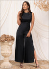 Boat Neck Jumpsuit - 1221
