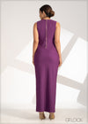 Queen Anne Neckline Maxi Dress - 230323