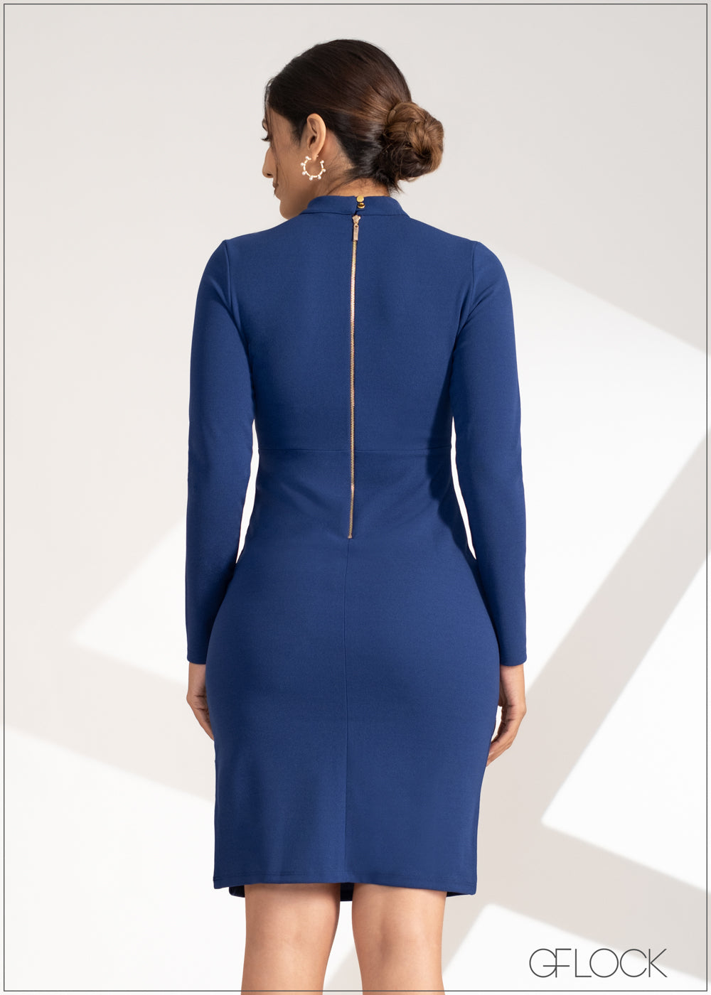 High Neck Side Slit Dress - 230323