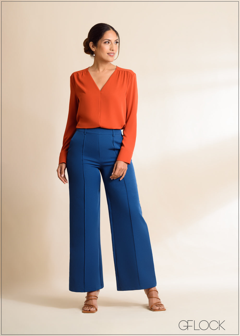 High Waist Pintuck Detail Pant - 030423