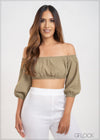 Off Shoulder Crop Top - 200323