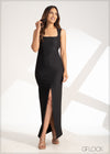 Queen Anne Neckline Maxi Dress - 230323