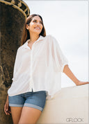 Extended Sleeve Swiss Dot Shirt - 221222