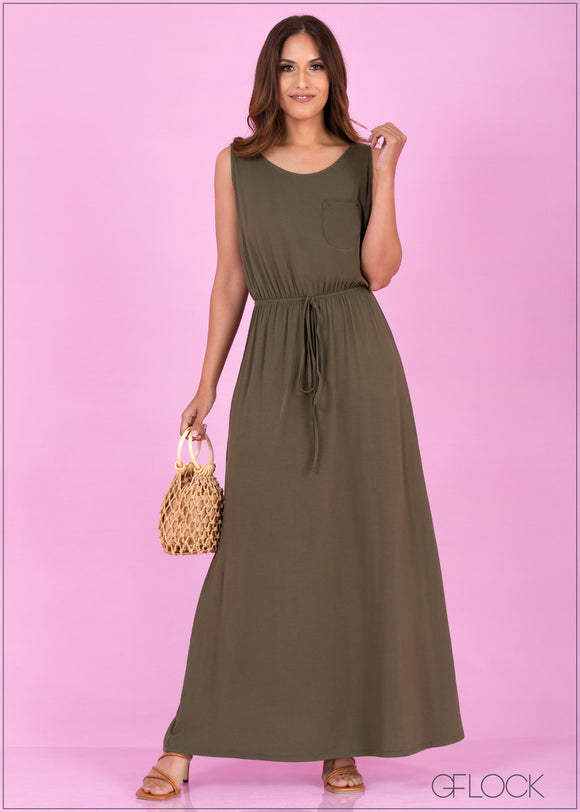 Tank Maxi Dress With Belt - 388