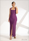 Queen Anne Neckline Maxi Dress - 230323