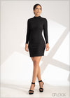 High Neck Bodycon Mini Dress - 230323