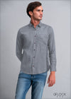 Normal Collar Long Sleeve Linen Shirt - 112021