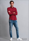 Normal Collar Long Sleeve Linen Shirt - 112021