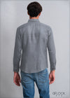 Normal Collar Long Sleeve Linen Shirt - 112021