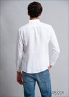 Normal Collar Long Sleeve Linen Shirt - 112021